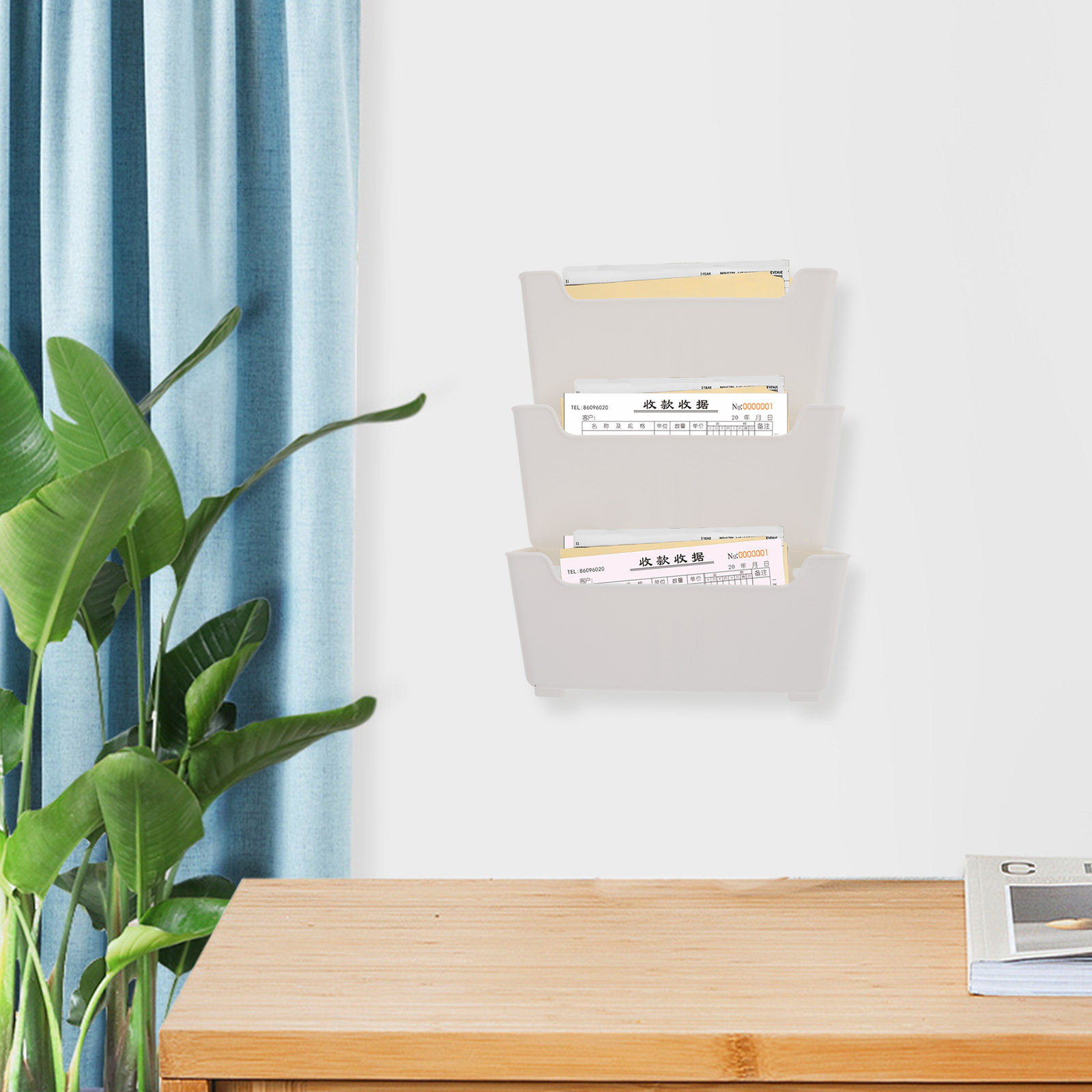 Magazine Holder Rack - 1Set Wall File Organizer Clear Hanging